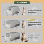 2 Pack Stainless Steel Cat Litter Box with Lid, Small Metal Litter Pan for Kittens & Small Cats, High Sides with Anti-Leakage Enclosure, Easy Cleaning, Non-Stick, Anti-Scratch,Include Scoop - Image 9
