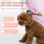 Pet Grooming Brush, Double Sided Undercoat Rake for Dogs & Cats, Professional Deshedding Brush and Dematting Tool, Safe and Effective Removing Knots, Mats, Tangles,and Flying Hair (Pink) - Image 3