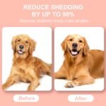 Pet Grooming Brush, Double Sided Undercoat Rake for Dogs & Cats, Professional Deshedding Brush and Dematting Tool, Safe and Effective Removing Knots, Mats, Tangles,and Flying Hair (Pink) - Image 5