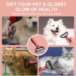 Pet Grooming Brush, Double Sided Undercoat Rake for Dogs & Cats, Professional Deshedding Brush and Dematting Tool, Safe and Effective Removing Knots, Mats, Tangles,and Flying Hair (Pink) - Image 8