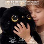 Cute Black Cat Plush Pillow, Kawaii Plushies Black Cat Stuffed Animals, Squishy Plushies, Cuddle Plush Pillow for Kids & Girls (20 Inch) - Image 6