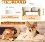 Elevated Ceramic Dog Bowl Set - Raised Dog Bowls with Non-Slip Bamboo Stand - Dog Food and Water Bowl Set - Double Dog Feeding Bowls - Suitable for Small and Medium Dogs - 28.74 OZ - 3.6 CUPS - 850 ML - Image 3