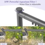 10W Powerful Aquarium Filter, Adjustable Filter for 5-20Gal Fish Tank with Biochemical Sponges, Submersible Fish/Turtle Water Filters, Filtration/Oxygenation/Water Cycle 3in1 Filter - Image 6