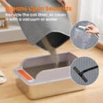 Cat Litter Mat, 60x45cm Large Honeycomb Double Layer Cat Litter Mat Trapper, Non Slip Waterproof Urine Proof Cat Litter Box Mat for Floor, Cat Supplies and Essentials, Grey - Image 6