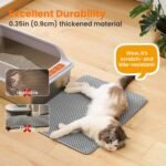 Cat Litter Mat, 60x45cm Large Honeycomb Double Layer Cat Litter Mat Trapper, Non Slip Waterproof Urine Proof Cat Litter Box Mat for Floor, Cat Supplies and Essentials, Grey - Image 7