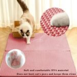 HCY&WLD Cat Litter Mat, Honeycomb Double Layer Cat Litter Trapping Mat, Waterproof Urine Proof Non-Slip, Scatter Control, Less Waste, Easier to Clean (Pink, 30" X 22") - Image 4