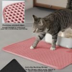 HCY&WLD Cat Litter Mat, Honeycomb Double Layer Cat Litter Trapping Mat, Waterproof Urine Proof Non-Slip, Scatter Control, Less Waste, Easier to Clean (Pink, 30" X 22") - Image 5