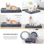 Washable Plush Dog Bed Crate Mat, Deluxe Soft Pet Cushion Pad with Anti-Slip Bottom, Thick Cozy Kennel Mattress for Large Medium Small Dogs and Cats(Dark Grey, 102Lx68Wx10H cm) - Image 10