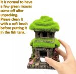 M2cbridge Aquarium Decorations Fish Hideout House Betta Cave with Green Lifelike Moss (Style 3) - Image 6