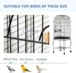 PawHut 60" Bird Cage with Openable Top, Large Parrot Cage with Rolling Stand, Wheels, Removable Tray, Bowls, Storage Shelf for Cockatie, Sun Conure, Black - Image 6