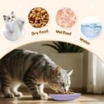 Ceramic Cat Food Bowl, Colorful Cat Bowls Whisker-Friendly, 5.9" Shallow Wide Kitten Plates, Easy to Clean Indoor Feeding Dishes - Image 5