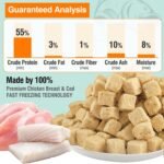 Freeze Dried Chicken Cod Pet Treats, High Protein Pet Food for Dogs Cats, Healthy Limited Ingredient Chicken Cod Fish Cube - Image 8
