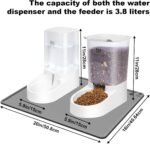 Marchul Dog Feeder, Gravity Cat Feeder and Water Dispenser Set with Silicone Mat, Automatic Pet Food Bowl and Waterer Large Capacity for Small Medium Pets Puppy Kitten Rabbit, 1 Gallon - Image 7