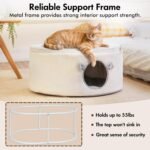 Cat Bed for Indoor Cats, Fluffy Large Enclosed Cat House Cave Pet Bed Hammock with Removable Washable Cover for Sleeping Cats, Kittens, Small Dog, Oval Hideaway - Image 4