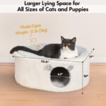 Cat Bed for Indoor Cats, Fluffy Large Enclosed Cat House Cave Pet Bed Hammock with Removable Washable Cover for Sleeping Cats, Kittens, Small Dog, Oval Hideaway - Image 5