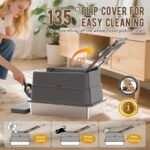 Stainless Steel Cat Litter Box with Lid 180° Flip-Top - XL Leak-Proof Metal Litter Box for High-Peeing Big Cats - Odour-Free Large Cat Litter Box with Scoop | Carbon Filters (Grey) - Image 6