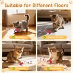 Interactive Cat Toys for Indoor Cats,3 Working Modes Cat Interactive Toys with Elastic Mesh Tail,Automatic Cat Toy for Bored Indoor Adult Cats and Kittens,Motion Activated (Red) - Image 5
