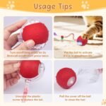 Interactive Cat Toys for Indoor Cats,3 Working Modes Cat Interactive Toys with Elastic Mesh Tail,Automatic Cat Toy for Bored Indoor Adult Cats and Kittens,Motion Activated (Red) - Image 6