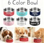 64OZ Personalized Dog Bowl Custom Laser Engraved Pet Name Non-Skid Double Wall Stainless Steel Insulated with Rubber Bottom Durable Pet Food Water Feeding Dishes-4 Sizes & Colors - Image 4
