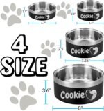 64OZ Personalized Dog Bowl Custom Laser Engraved Pet Name Non-Skid Double Wall Stainless Steel Insulated with Rubber Bottom Durable Pet Food Water Feeding Dishes-4 Sizes & Colors - Image 5