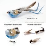 Multi-Function Cat Toy Replacement Heads Set-11 Realistic Birds, Made of Natural Feathers and Fabric, Equipped with Bells, Compatible with Cat Wands, Perfect for Attracting Cats' Attention - Image 3