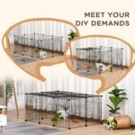 PawHut Pet Playpen Small Animal Cage, 16 Panels, Portable Metal Wire Fence with Door for Bunny, Guinea Pig, Chinchilla, Hedgehog, Each Panel Size 14" x 18" - Image 4