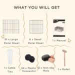 PawHut Pet Playpen Small Animal Cage, 16 Panels, Portable Metal Wire Fence with Door for Bunny, Guinea Pig, Chinchilla, Hedgehog, Each Panel Size 14" x 18" - Image 5