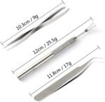 FEPITO 4 Pcs Stainless Steel Tick Remover Tool Set Pet Dogs Cats Ticks Remover Kit Including 1 PCS Tick Removal Tweezers 1 PCS Sharp Rake and 1 PCS Two Clips - Image 3