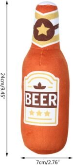 Squeak Dog Toy Soft Plush- Chew Beer-Bottle Shape Squeeze with Squeaker for Medium & Small Dog - Image 8