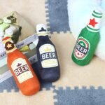 Squeak Dog Toy Soft Plush- Chew Beer-Bottle Shape Squeeze with Squeaker for Medium & Small Dog - Image 9