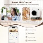 PETSITE Automatic Cat Litter Box, 80 L Self Cleaning Litter Box with Smart App Control and Safety Sensor, Low-Decibel Quiet Operation Litter Robot for Multiple Cats with Garbage Bags - Image 5