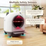 PETSITE Automatic Cat Litter Box, 80 L Self Cleaning Litter Box with Smart App Control and Safety Sensor, Low-Decibel Quiet Operation Litter Robot for Multiple Cats with Garbage Bags - Image 6