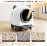 PETSITE Automatic Cat Litter Box, 80 L Self Cleaning Litter Box with Smart App Control and Safety Sensor, Low-Decibel Quiet Operation Litter Robot for Multiple Cats with Garbage Bags - Image 9