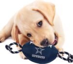 Pets First NFL Dallas Cowboys Football Dog Toy, Tough Quality Nylon Materials, Strong Pull Ropes, Inner Squeaker, NFL Team Color - Image 4