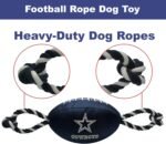 Pets First NFL Dallas Cowboys Football Dog Toy, Tough Quality Nylon Materials, Strong Pull Ropes, Inner Squeaker, NFL Team Color - Image 6