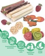 ERKOON 33 PCS Bunny Chew Toys for Teeth, from Various Natural Ingredients Such as Apple Wood, Carrots, and Timothy Grass, Suitable for Small Pets Such as Hamsters Totor Guinea Pigs etc - Image 3