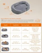 Feandrea Dog Bed, Medium Orthopaedic Dog Sofa Bed, 76 x 51 x 18 cm, Egg Crate Foam, Waterproof Liner, Raised Edges, Removable and Machine Washable Cover, Non-Slip, Light Gray UPGW281G01 - Image 7