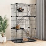 BestPet 3-Tier 67 Inch Cat Cage Enclosre Cat Crate Ferret Cage Cat Kennel Cat Playpen with Free Hammock 3 Cat Bed 3 Front Doors 2 Ramp Ladders Perching Shelves - Image 3