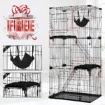 BestPet 3-Tier 67 Inch Cat Cage Enclosre Cat Crate Ferret Cage Cat Kennel Cat Playpen with Free Hammock 3 Cat Bed 3 Front Doors 2 Ramp Ladders Perching Shelves - Image 4