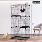 BestPet 3-Tier 67 Inch Cat Cage Enclosre Cat Crate Ferret Cage Cat Kennel Cat Playpen with Free Hammock 3 Cat Bed 3 Front Doors 2 Ramp Ladders Perching Shelves - Image 8