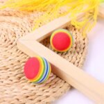 PET SHOW 50pcs 1.38" Red Rainbow Cat Toy Balls Soft EVA Foam Interactive Indoor Kittens Favorite Toys 35mm Dia. Small Dogs Puppies Toy Balls Bulk Activity Chase Quiet Play Bulk Sponge Ball - Image 5