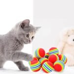 PET SHOW 50pcs 1.38" Red Rainbow Cat Toy Balls Soft EVA Foam Interactive Indoor Kittens Favorite Toys 35mm Dia. Small Dogs Puppies Toy Balls Bulk Activity Chase Quiet Play Bulk Sponge Ball - Image 6