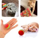 PET SHOW 50pcs 1.38" Red Rainbow Cat Toy Balls Soft EVA Foam Interactive Indoor Kittens Favorite Toys 35mm Dia. Small Dogs Puppies Toy Balls Bulk Activity Chase Quiet Play Bulk Sponge Ball - Image 7