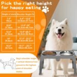 Elevated Dog Bowls for Large Dogs 5 Adjustable Heights 7.5"-15.4", 2 X-Large 10” Stainless Steel Bowls, Heavy Duty Raised Dog Bowl Stand Foldable Pet Feeder for Dogs Shoulder Height Over 15”, Grey - Image 8