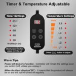 Heated Cat Bed for Indoor Cats, Round Indoor Heated Pet Bed with Timer & Temp Adjustable, 19" Donut Cat Heated Bed Cozy Electric Pet Heating Pad with Chew Resistant Cord for Kitten Cat. - Image 5