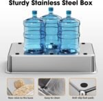 XXXL Stainless Steel Cat Litter Box with Lid，Extra Large Enclosed High Sided Metal Litter Box with Removable Lid, 180°-Top Flip Cover Litter Pan with Scoop, Non-Sticky, Anti-Leakage, Light Grey - Image 7