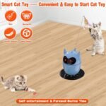 Laser Cat Toy, Interactive Cat Toy with 360° Random Rotating Red Bot Cat Toy, Multifunctional 2 in1 Adjustable Speed, Rechargeable with Feather Wand Toy for Cat Dog Indoor (Blue) - Image 4