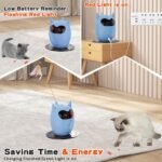 Laser Cat Toy, Interactive Cat Toy with 360° Random Rotating Red Bot Cat Toy, Multifunctional 2 in1 Adjustable Speed, Rechargeable with Feather Wand Toy for Cat Dog Indoor (Blue) - Image 6