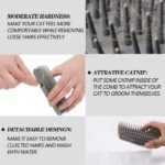 Cat Self Groomer, 4 Pack Wall Corner Soft Cat Scratcher Grooming Brush Massage for Short Long Fur Cats, Softer Massager Toy for Kitten Puppy - Image 3