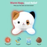 Onsoyours Original Heatable & Weighted Calico Cat Stuffed Animals, 15 inch Microwavable Kitten Plushie for Warmth & Stress Relief - Comfort Soft Plush Toys for Kids and Adults - Image 3